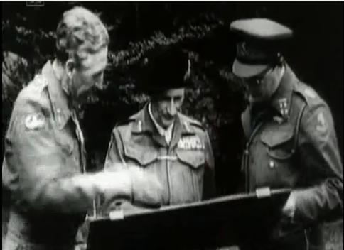 Brian Horrocks, Field Marshal Montgomery and former SS officer Prince Bernhard of the Netherlands